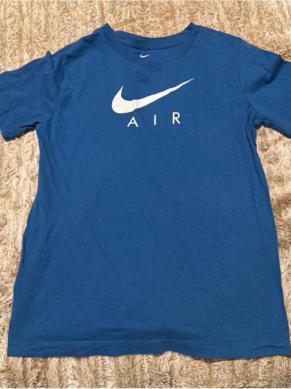 Nike Blue Tee with White Swoosh and AIR